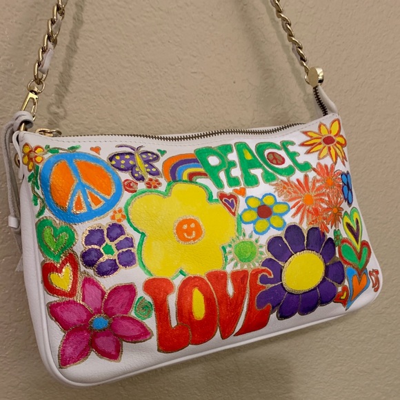 Hand painted Italian made boho bag. - Picture 1 of 12